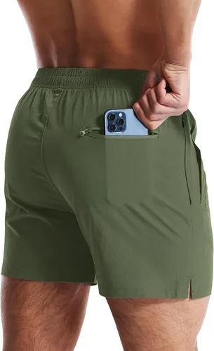 Vista 2 de CANGHPGIN Pantalones cortos deportivos de entrenamiento para hombre de 7 pulgadas / 5 pulgadas, de secado rápido, pantalones cortos de correr