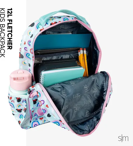 Vista 4 de Simple Modern Mochila infantil para niños y niñas Mochila para niños y niñas Colección Fletcher, Disney Minnie Mouse Me en gris, Niños Medium