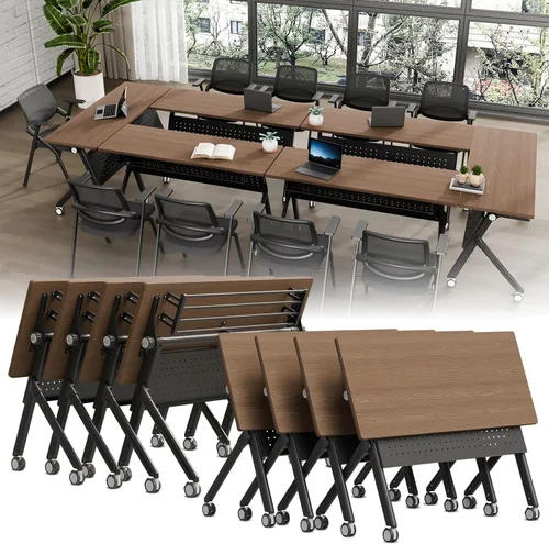Vista 33 de Folding Conference Table with Wheels, Modular Foldable Conference Room Training Tables for Training Rooms, Flip Top Mobile Rolling Meeting Seminar