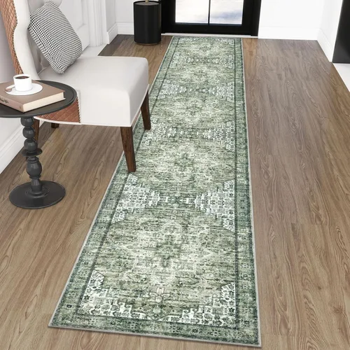 Vista 10 de SIILOOM Alfombra lavable de 2 x 3 pies, alfombra suave color taupe ceniza para entrada, tapete antideslizante para puerta de interior, tapete