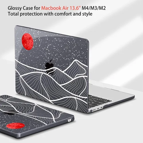 Vista 4 de Teryeefi Funda rígida para MacBook Air M3, M2, M4, MacBook Air de 13 pulgadas 2025, 2024, 2023, 2022, versión A3240, A3113, A2681, carcasa rígida