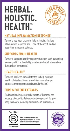 Vista 8 de New Chapter Suplemento de cúrcuma, un diario, apoyo para el corazón, el cerebro y la inflamación saludable, la curcumina de cúrcuma supercrítica