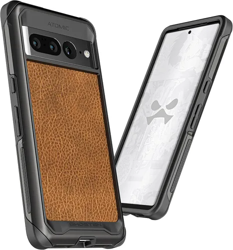 Vista 203 de Ghostek Atomic - Funda delgada para Galaxy Z Flip 4, parte trasera de aramida con parachoques de aluminio rojo, funda protectora de doble capa a