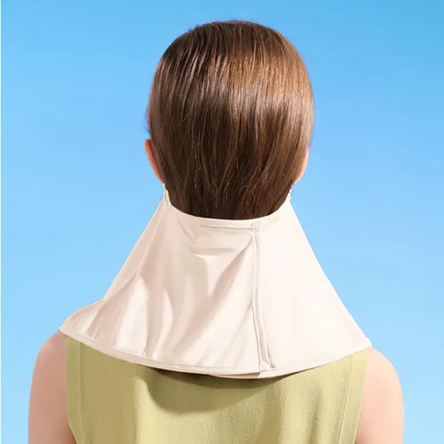 Vista 6 de Máscara facial de protección solar UPF 50+, polaina de cuello de seda de hielo, cubierta facial reutilizable UV, máscara refrescante transpirable