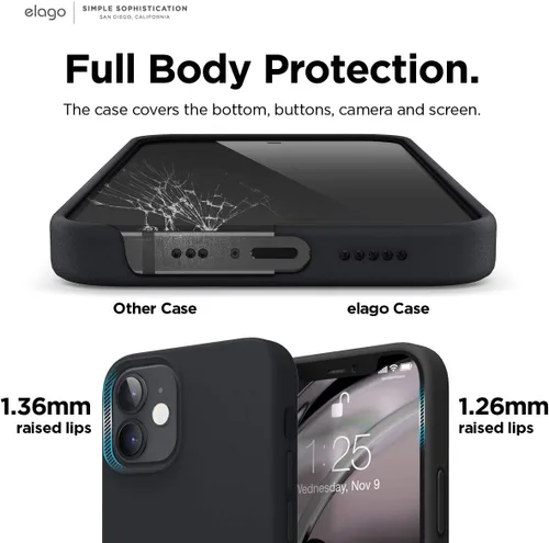 Vista 6 de elago Funda magnética de silicona compatible con MagSafe compatible con iPhone 12 y compatible con iPhone 12 Pro de 6.1 pulgadas, imanes integrados