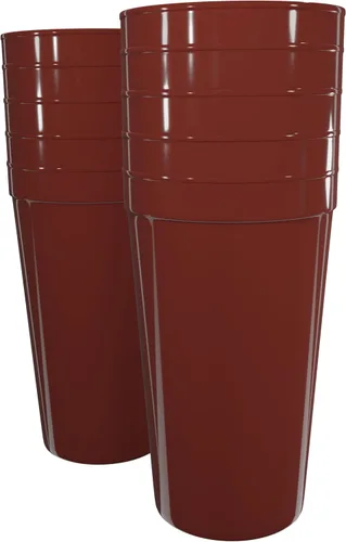 Vista 9 de PartyPrints Paquete de 100 vasos de plástico en blanco reutilizables de 10 a 12 onzas, vasos de estadio a granel, sin BPA, aptos para lavavajillas