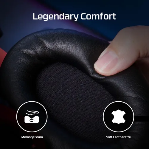 Vista 6 de HyperX Cloud II - Auriculares para videojuegos, sonido envolvente 7.1, almohadillas de espuma viscoelástica, marco de aluminio, con micrófono