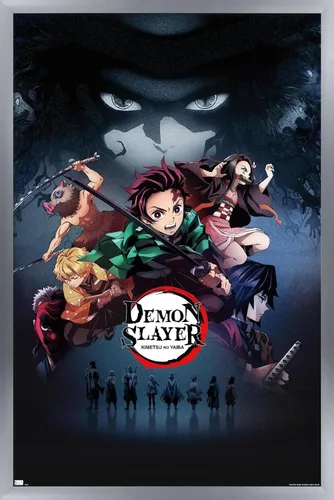 Vista 8 de Demon Slayer - Póster de pared Key Visual 3, 34 pulgadas de largo x 22.4 pulgadas de ancho, versión premium sin marco