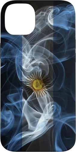 Vista 15 de iPhone 16 Smoky Argentina Flag - Funda de orgullo argentino estilo humo