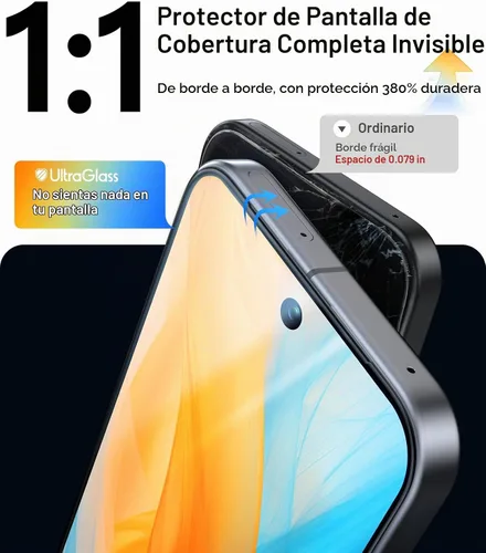 Vista 7 de UltraGlass UNBREAK TOP 9H+ Armor - Protector de pantalla para Google Pixel 10 Pro XL [NO.1 grado militar inastillable] Pixel 10 Pro XL vidrio