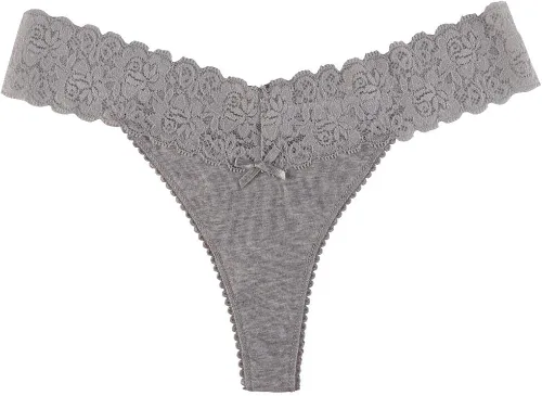 Vista 7 de UWOCEKA - Tangas de algodón para mujer variedad de tangas de encaje 10 unidades de bragas Tanga