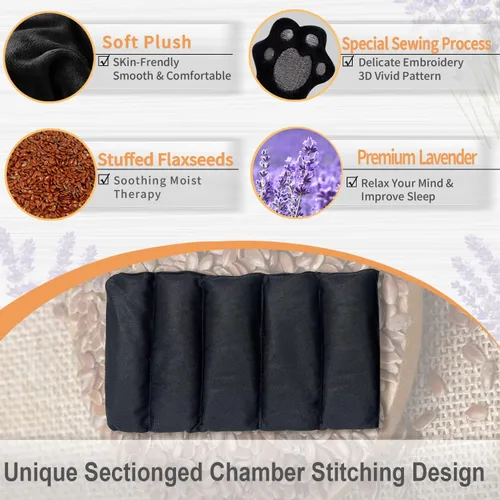 Vista 6 de 2 almohadillas térmicas grandes para microondas para aliviar el dolor de calambres, compresas de calor menstruales húmedas para microondas, compresa