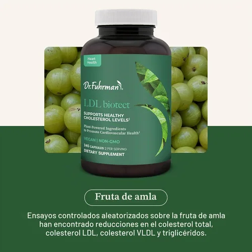 Vista 3 de Dr. Fuhrman Suplementos para reducir el colesterol LDL Biotect Esterol vegetal orgánico y de alimentos integrales para ayudar con el colesterol