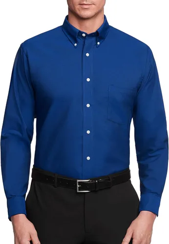 Vista 13 de Van Heusen Camisa de vestir para hombre, corte regular Oxford lisa, cuello con botones Verde oscuro