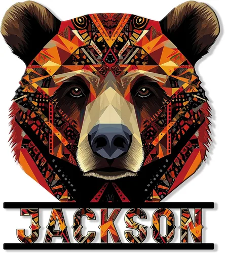 Vista 5 de Letrero de metal de oso personalizado, decoración de pared con nombre personalizado para cabaña, porche, patio, valla o habitación, regalos rústicos