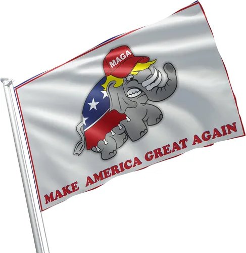 Vista 11 de Bandera de Donald Trump Still My President USA MAGA Partido Republicano de 3 x 5 pies, color vivo, ojales de latón con doble costura