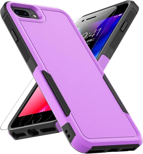 Vista 11 de MDCN Funda para iPhone 8 Plus, iPhone 7 Plus: funda protectora de doble capa resistente para teléfono celular, a prueba de golpes, resistente
