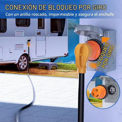 Vista 4 de Nilight Adaptador de Corriente RV de 30 A a 30A Conector de Bloqueo Giratorio Enchufe Macho TT-30P Receptáculo Hembra L5-30R para Generador Cámper