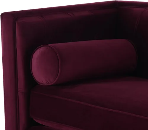 Vista 7 de Jennifer Taylor Home - Sofá modelo Jack, color vino borgoña terciopelo