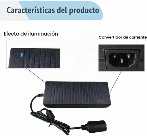 Vista 3 de Convertidor de CA a CC de 120 W, 100-240 V a CC 12 V 10 A, enchufe para encendedor de cigarrillos, adaptador de fuente de alimentación de enchufe
