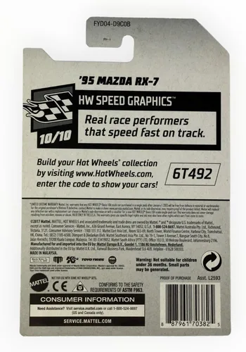 Vista 2 de Hot Wheels Gráficos de velocidad MAD Mike HW 2019 - Mazda RX-7 '95