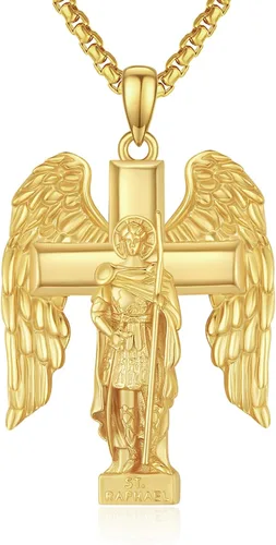 Vista 10 de 925 Sterling Silver Patron Saint Amulet Necklace for Men Women plateado
