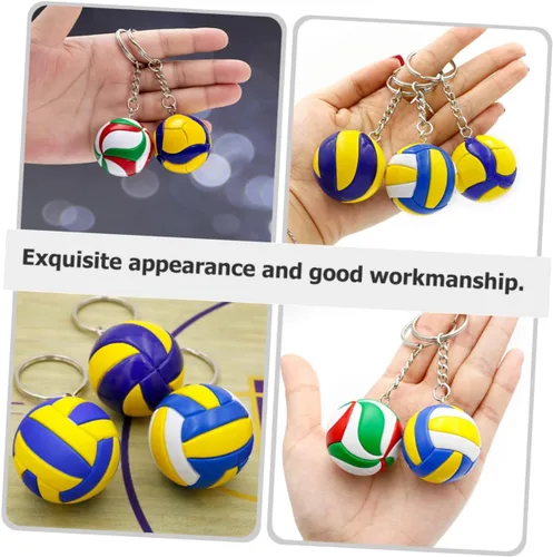 Vista 5 de Veemoon 3 llaveros de voleibol portátiles, colgantes decorativos para mochilas, accesorios exquisitos para bolsas para estudiantes y amantes