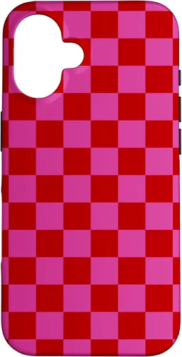Vista 32 de Red Pink Checkered Checked Pattern Check Design #019 Case for iPhone 17