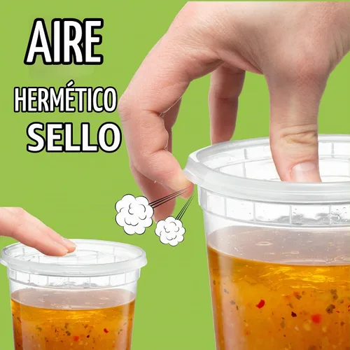 Vista 6 de 8 onzas – 24 juegos de recipientes de plástico para almacenamiento de alimentos con tapas flexibles herméticas para microondas, sin fugas, lavables