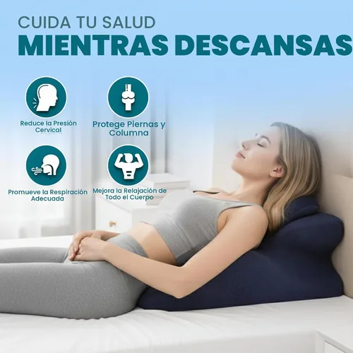 Vista 2 de Almohada de cuña de espuma viscoelástica, almohada ergonómica de lectura y cuña de cama para dormir, soporte de espalda, reflujo ácido y elevación