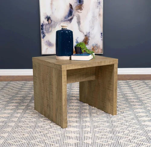 Vista 2 de Coaster Home Furnishings - Lynette - Mesa auxiliar cuadrada de madera con soportes sólidos y mesa espaciosa - Estilo rústico - Sala de estar - 24