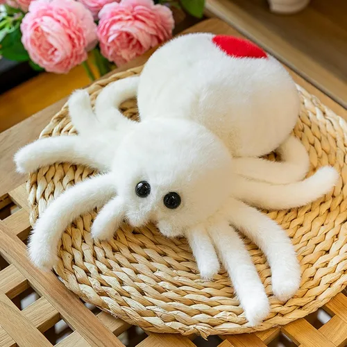 Vista 9 de Juguete de peluche de araña, suave peluche Kawaii de Halloween de 10 pulgadas, decoración de regalo para niños y adultos (negro)