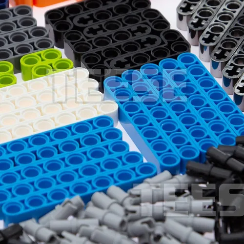 Vista 3 de TEESE 430 pines de eje de marco de haz, compatibles con piezas técnicas, para bloques STEM-MOC-EV3-Project-Track-Car-Bulk- (color aleatorio)