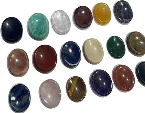 Vista 12 de GEMSCITE Piedras antiestrés del pulgar metafísicas con gemas preciosas para sanación con cristales Reiki, para hombres y mujeres, regalo Feng Shui