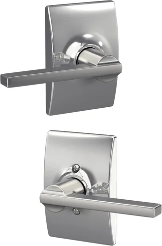 Vista 53 de Schlage F51A LAT 716 Latitude - Manija de puerta con bloqueo de entrada con llave, en acabado de bronce envejecido