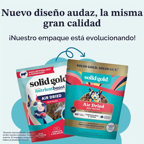 Vista 4 de Solid Gold Complementos de Comida para Perros Secada al Aire para Alimentos Secos – Golosinas saludables para perros con carne de res real