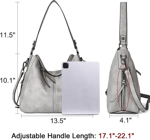 Vista 3 de CLUCI Bolsos de mano para mujer de cuero vegano, bolso bandolera grande de moda, bolso al hombro, el mejor regalo para ella
