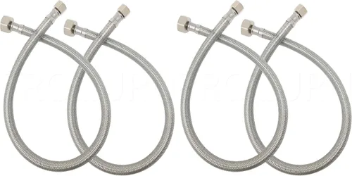 Vista 8 de PROCURU - Conector de manguera de grifo FIP de 12 pulgadas (1 pie) x 3/8 pulgadas Comp x 1/2 pulgadas, línea de suministro trenzada de acero