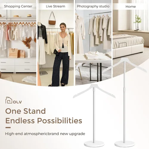 Vista 7 de OLV - Torso de maniquí, soporte de exhibición ajustable de camisa de 30 a 41 pulgadas de altura, soporte de exhibición de ropa estable