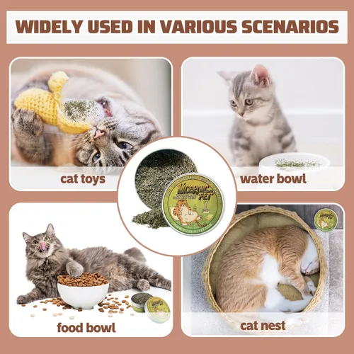 Vista 6 de Hierba gatera seca fresca orgánica para gatos, 100% natural, segura y no adictiva, juguetes recargables de hierba gatera para gatos y gatitos