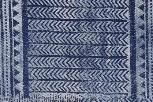 Vista 6 de Colección - Alfombra rectangular de 2 x 3 pies, color azul, de algodón, dhurrie, abstracta, Kilim para interiores y exteriores, alfombra de tejido