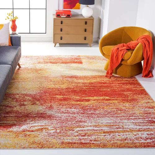 Vista 76 de SAFAVIEH Colección Adirondack Alfombra de Pasillo - 2'1" x 6', Marfil y Salvia, Diseño Abstracto Moderno, No Desprende Pelusa y Fácil Cuidado, Ideal