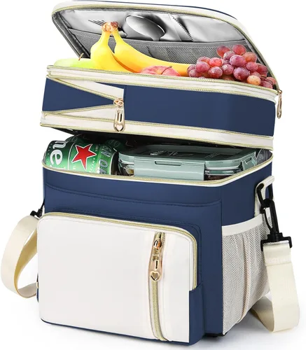 Vista 21 de Lonchera y bolsa de almuerzo para mujeres y hombres, lonchera grande aislada para adultos, a prueba de fugas, bolsa enfriadora para el trabajo
