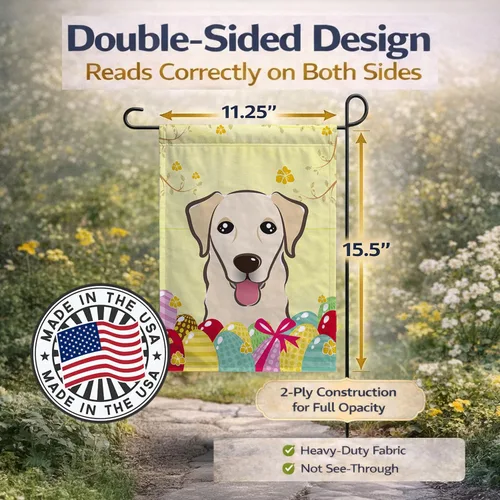 Vista 684 de Caroline's Treasures BB1923GF Bandera decorativa para jardín con diseño de Border Collie, para caza de huevos de Pascua, para jardín, jardín, patio