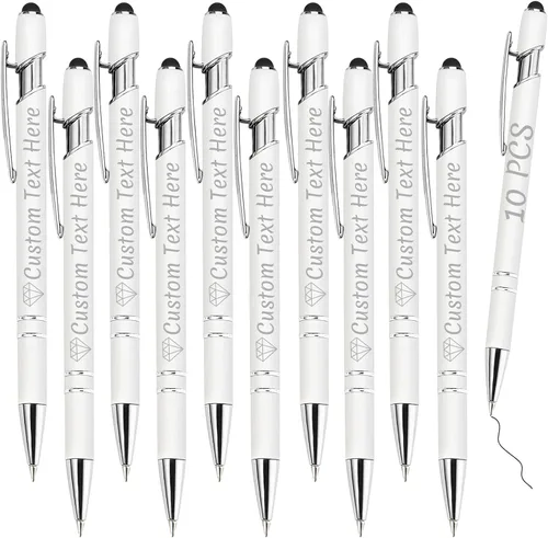 Vista 40 de Bolígrafos personalizados a granel 10 con nombre, grabados con punta de lápiz, bolígrafos de bola personalizados de escritura suave, regalos