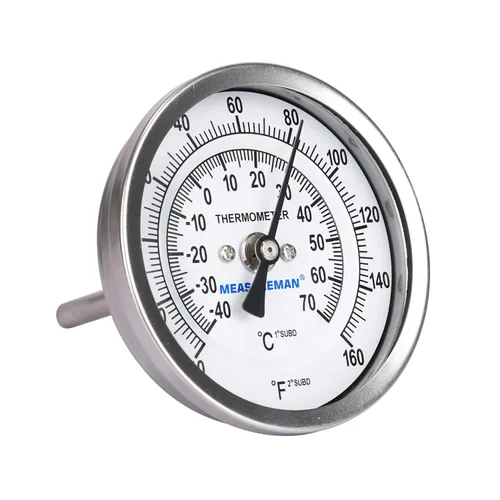 Vista 2 de MEASUREMAN Olla Completamente de Acero Inoxidable, Hervidor, Termómetro de Dial Bimetálico para Elaboración, Dial de 3 Pulgadas, Vástago de 2-1/2
