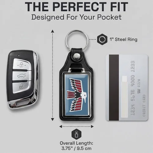 Vista 4 de Brotherhood Car Key Chain for Firebird and Trans Am - Classic Models Alpine Blue 1968 Firebird
