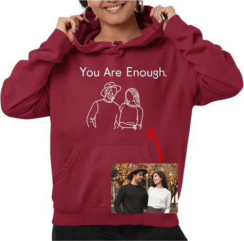 Vista 27 de Sudaderas con capucha personalizadas diseñan el tuyo propio, retrato de camisa de la foto, regalos personalizados para el día de San Valentín