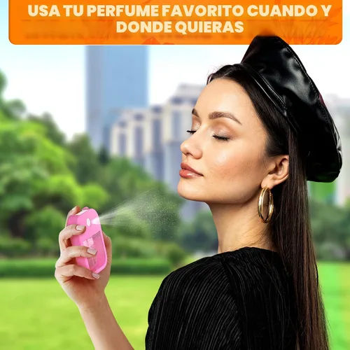 Vista 7 de 6 botellas de repuesto de perfume de tamaño de viaje de 1.28 onzas, botella de perfume recargable, tamaño de viaje para bolso con funda de silicona