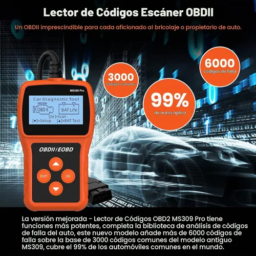 Vista 5 de Acum Escáner OBD2 - Lector de código de motor con reinicio, probador de batería, códigos de error de falla claros, herramienta de diagnóstico